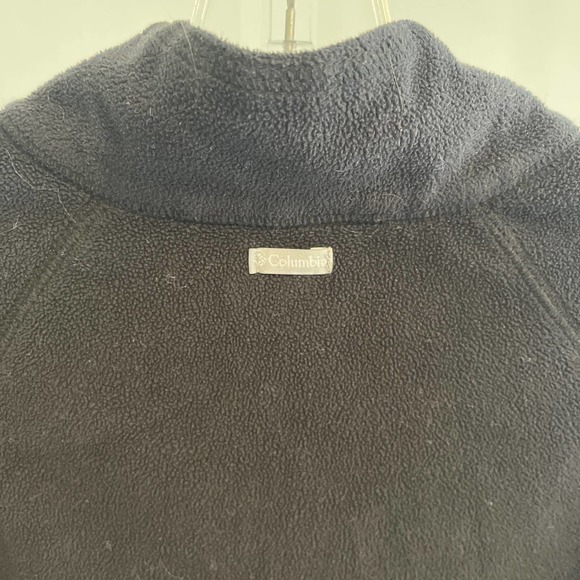 Columbia 1/4 Zip Black Fleece  Long Sleeve Cut Off Cropped Pre-Owned Size Large - Picture 3 of 6